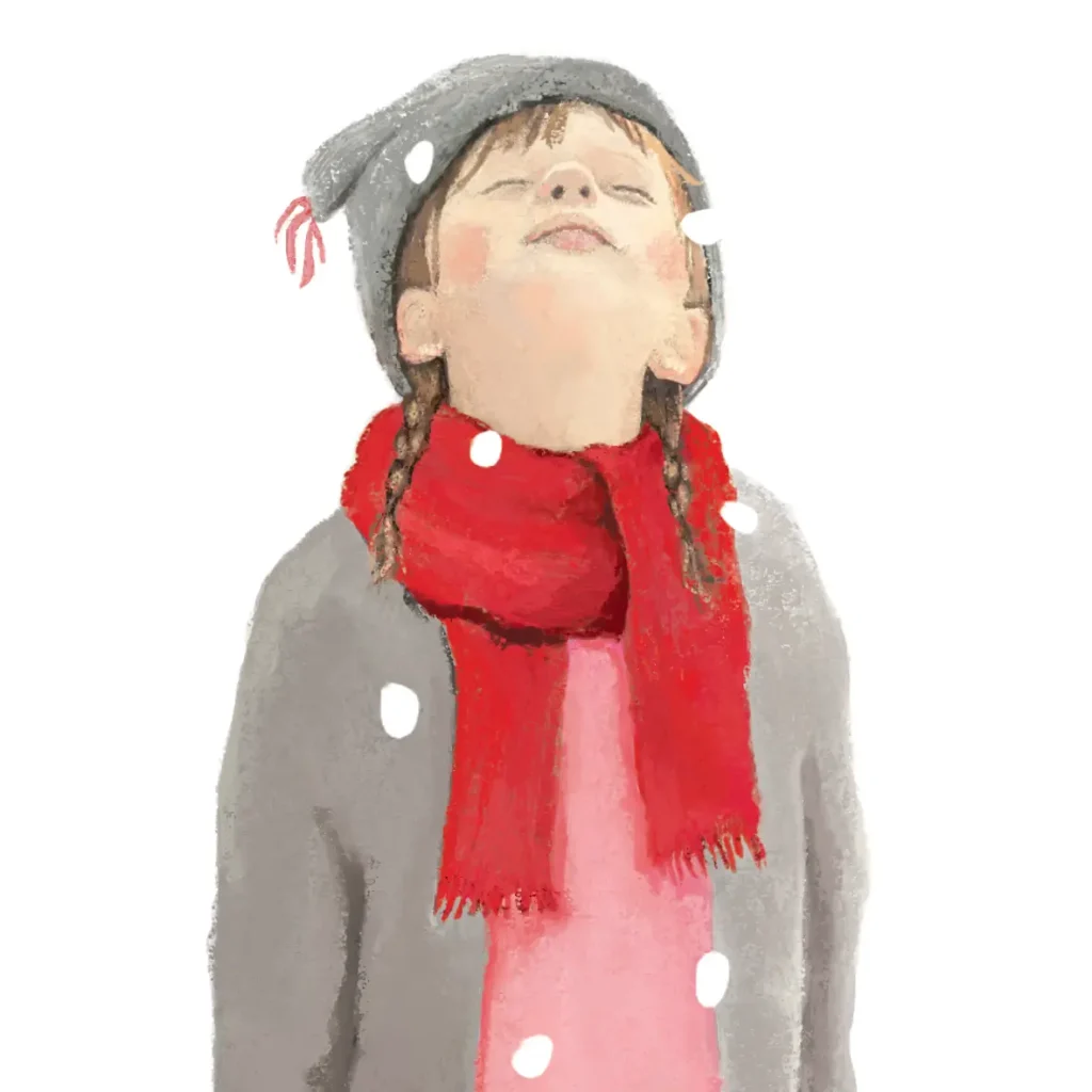Il·lustració nena amb bufanda