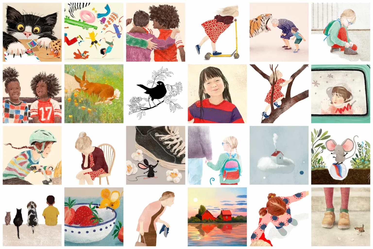 quadricula de 24 fotos de il·lustracions de la Maria Girón